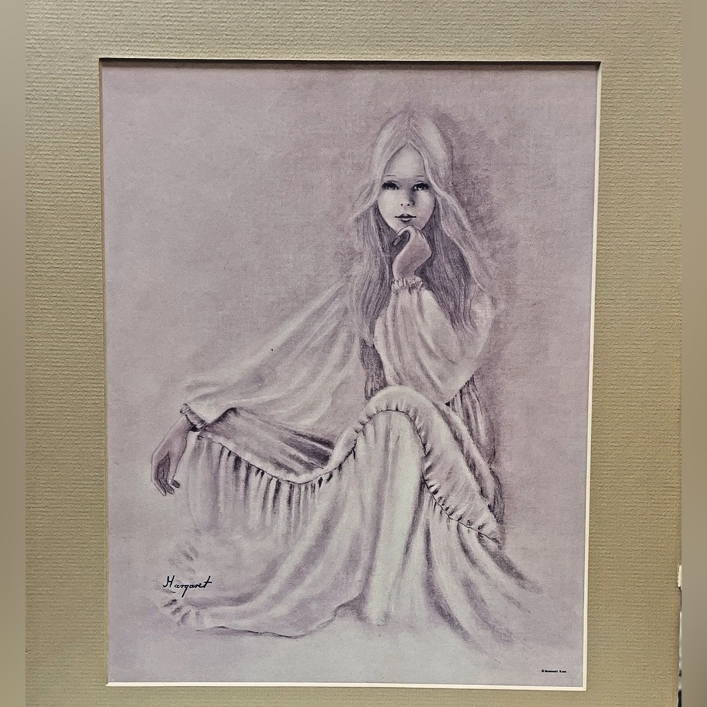Vintage Margaret Kane Oil Print Lithograph "Innocence” 1970s Savage Ind 16"x13"